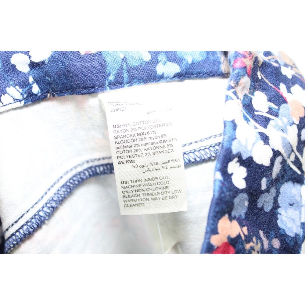 NWT Chico's Petal Print Pull On Jeggings Blue Floral Pants Size 1R 8 H13263 - Picture 10 of 16